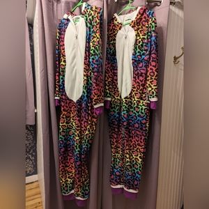 Tipsy Elves Rainbow Leopard Halloween Onesie - Medium